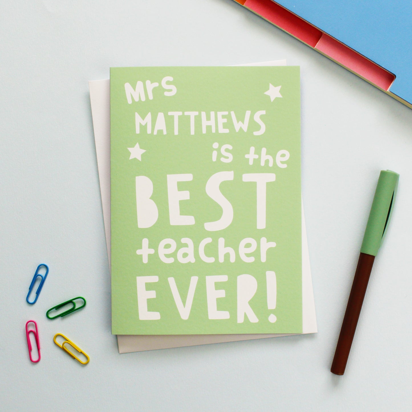 Personalised Best Teacher Ever Card