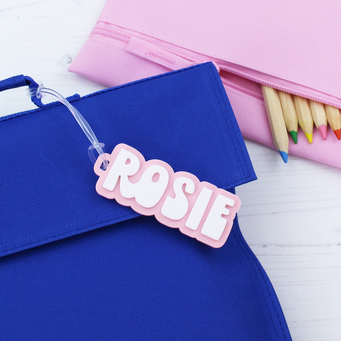 Two Colour Funky Name Bag Tag