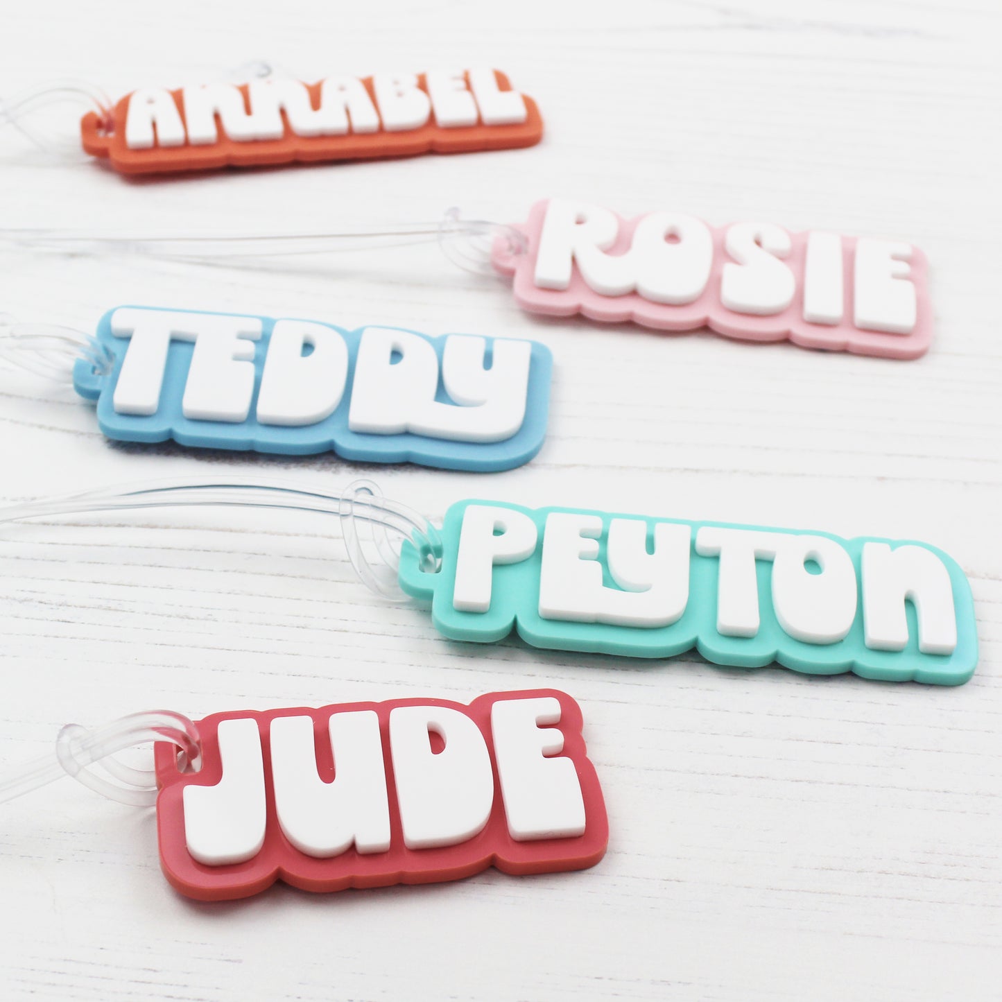 Two Colour Funky Name Bag Tag