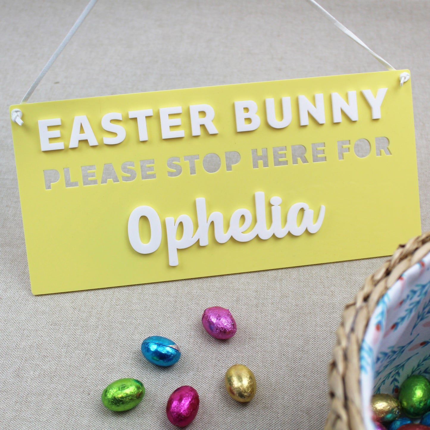 Easter Bunny Please Stop Here Personalised Sign