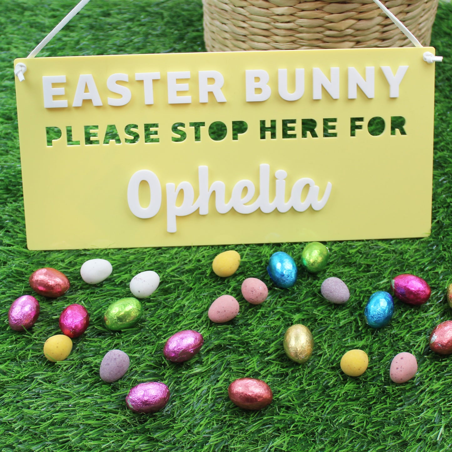 Easter Bunny Please Stop Here Personalised Sign