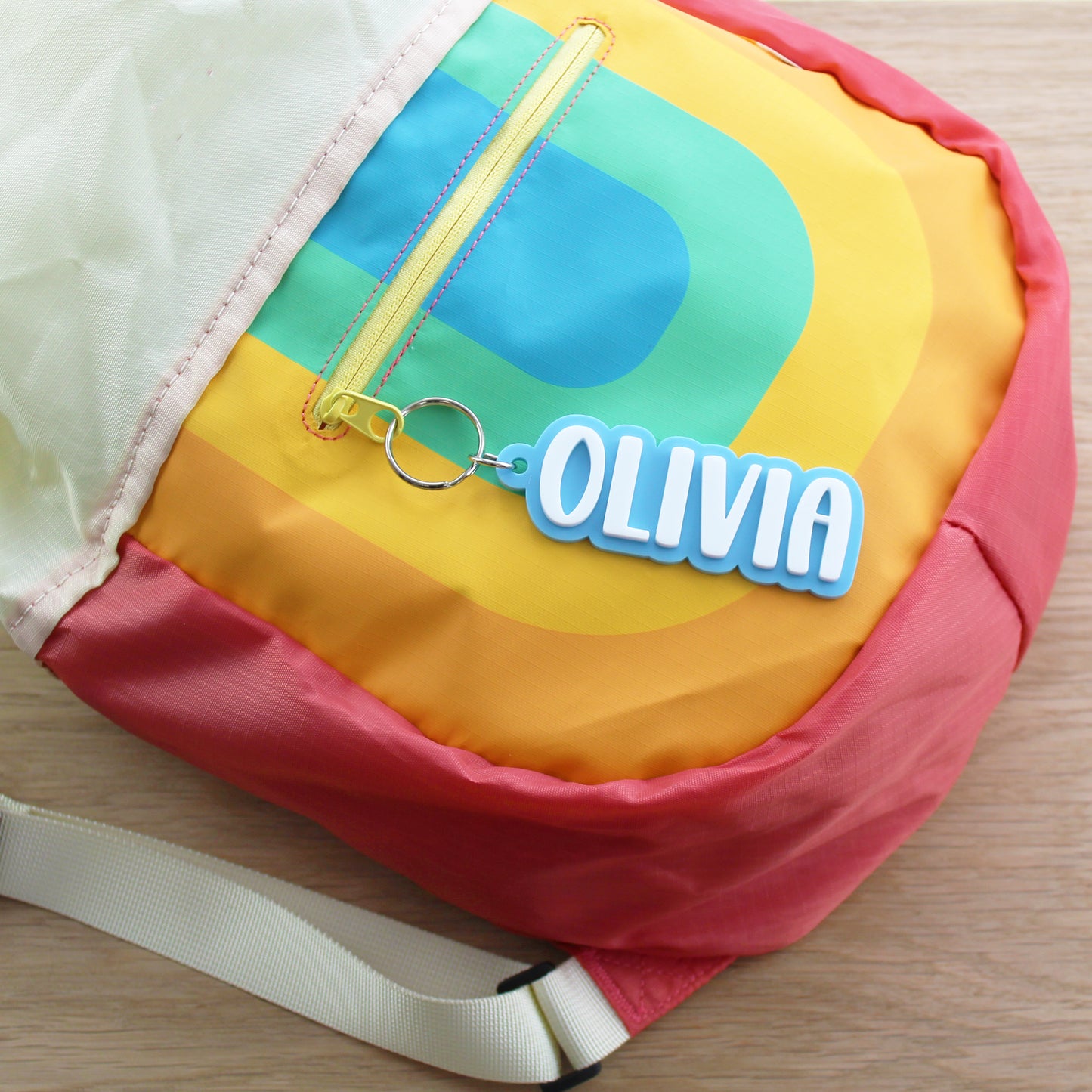 Two Colour Bold Name Keyring