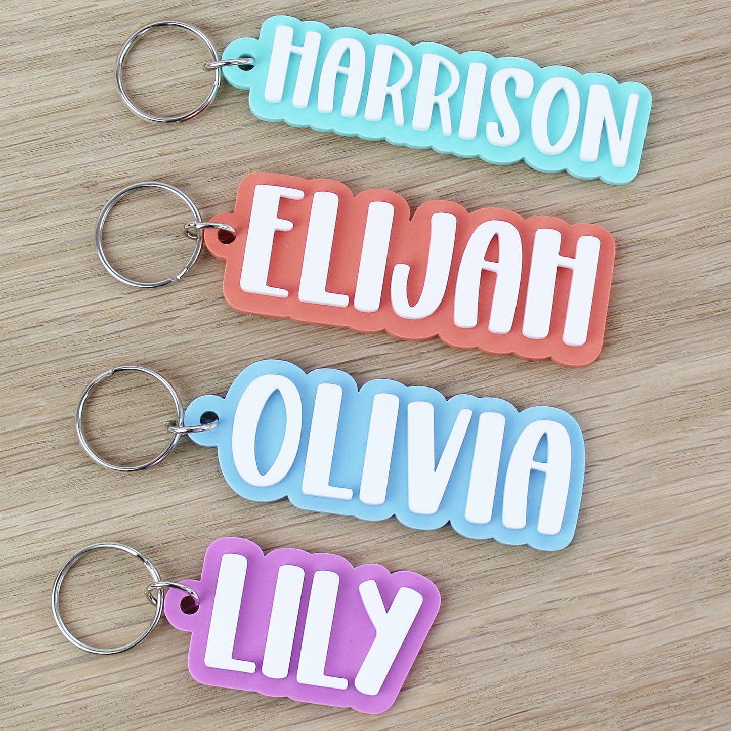 Two Colour Bold Name Keyring
