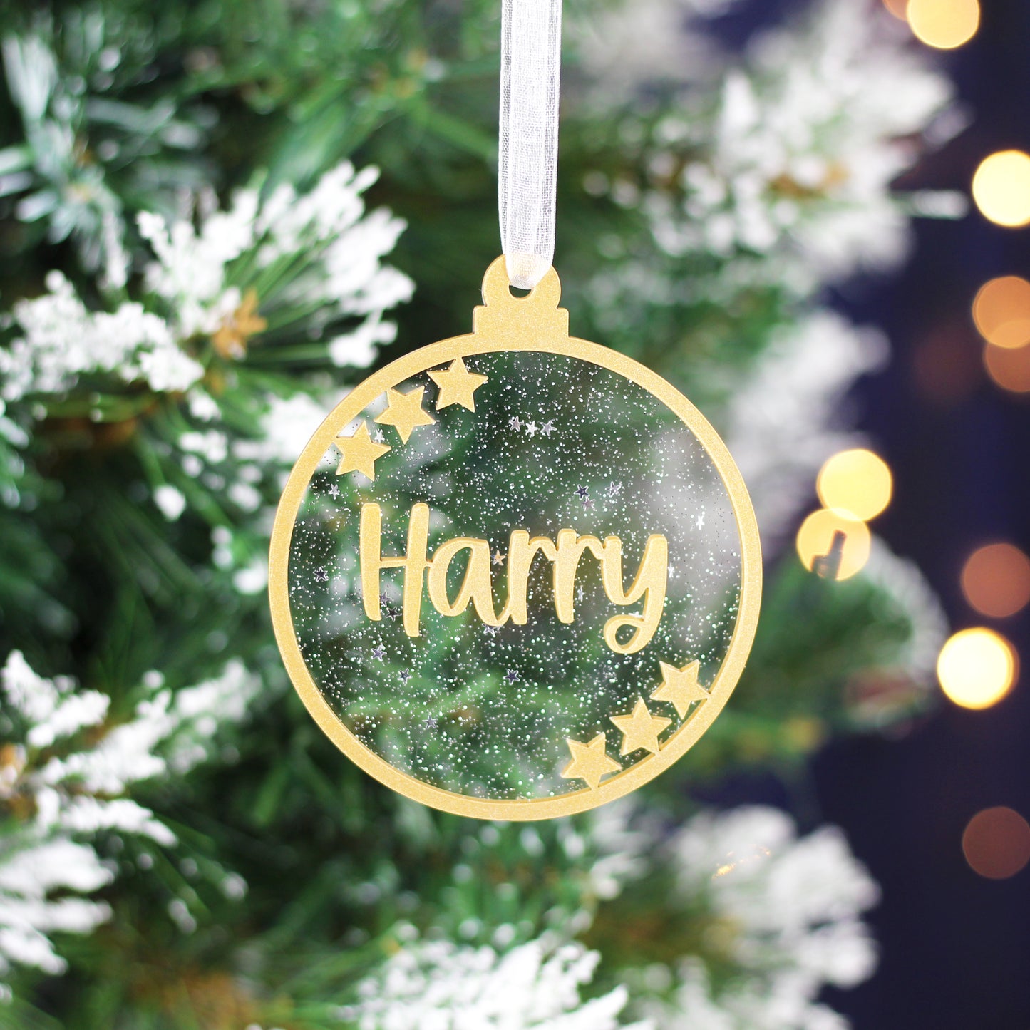 Personalised Glitter Bauble Christmas Decoration