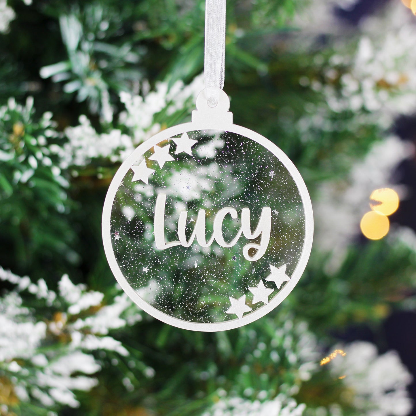 Personalised Glitter Bauble Christmas Decoration