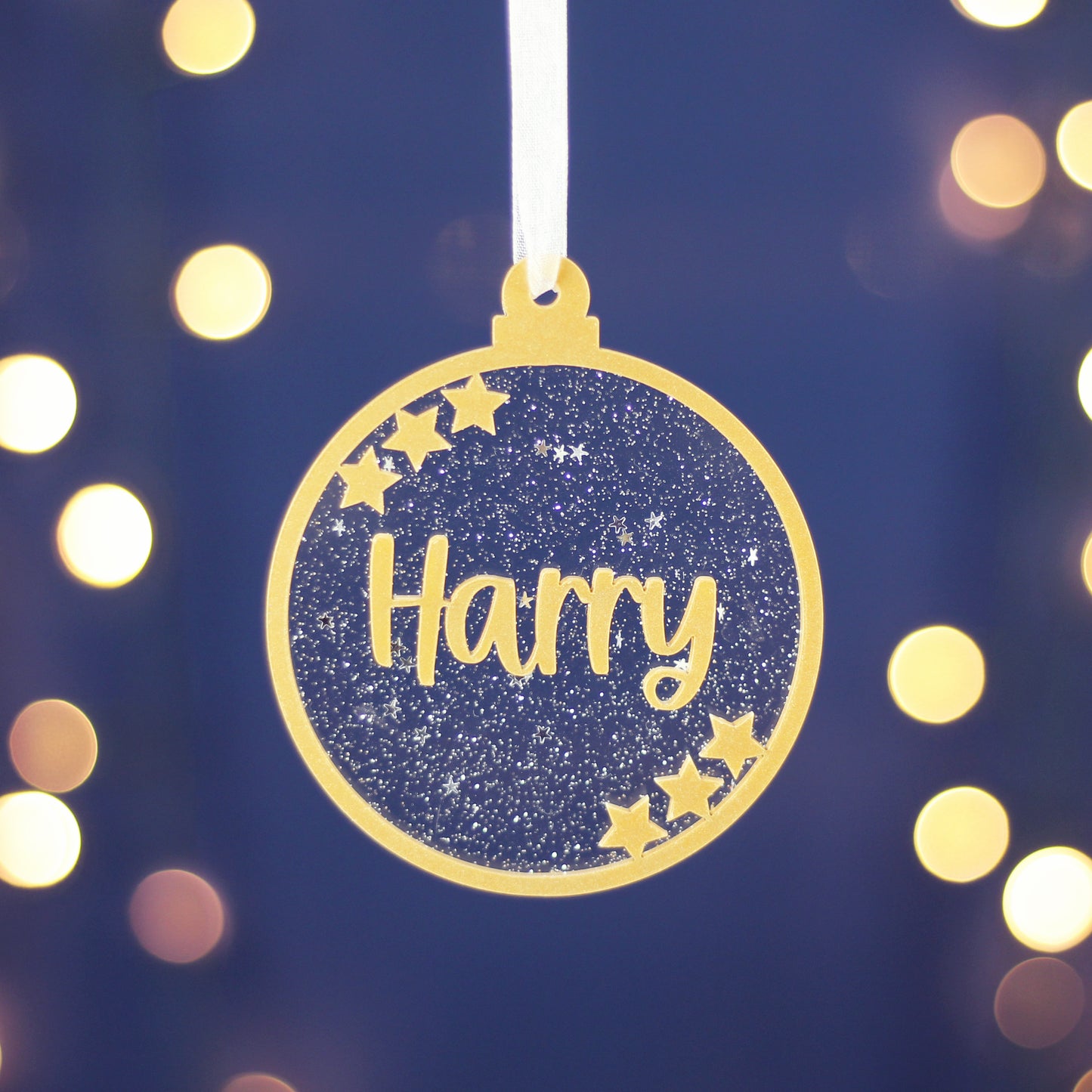 Personalised Glitter Bauble Christmas Decoration