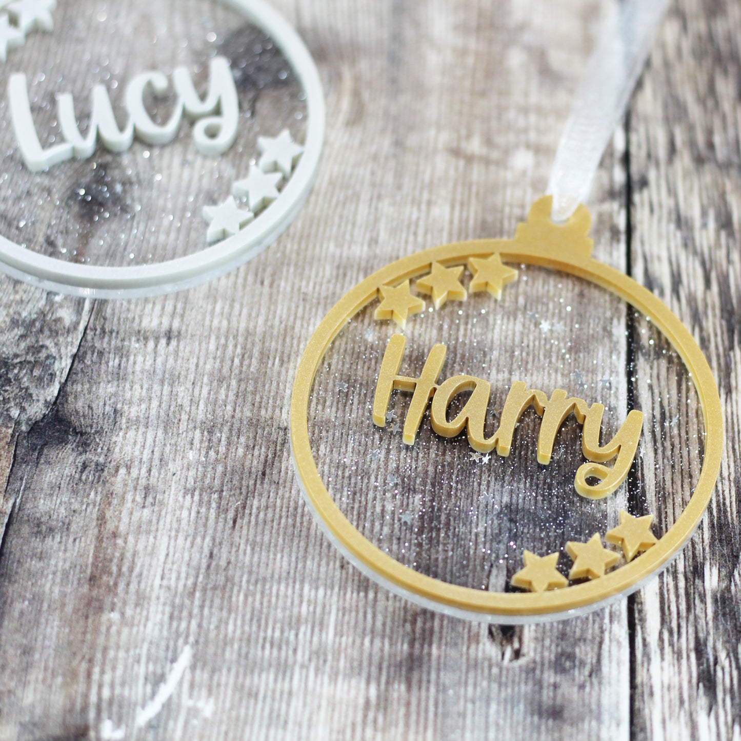 Personalised Glitter Bauble Christmas Decoration