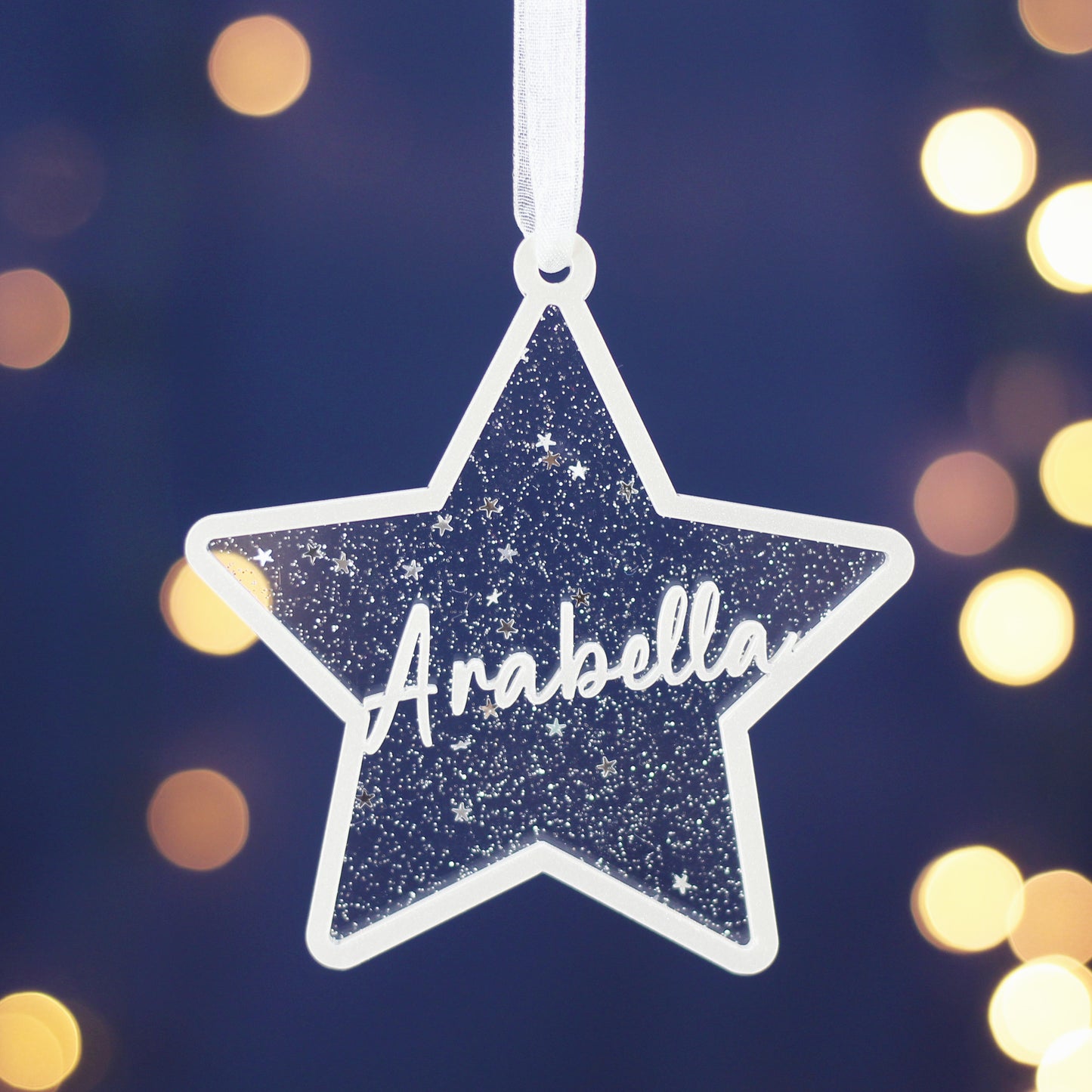 Personalised Glitter Star Christmas Decoration