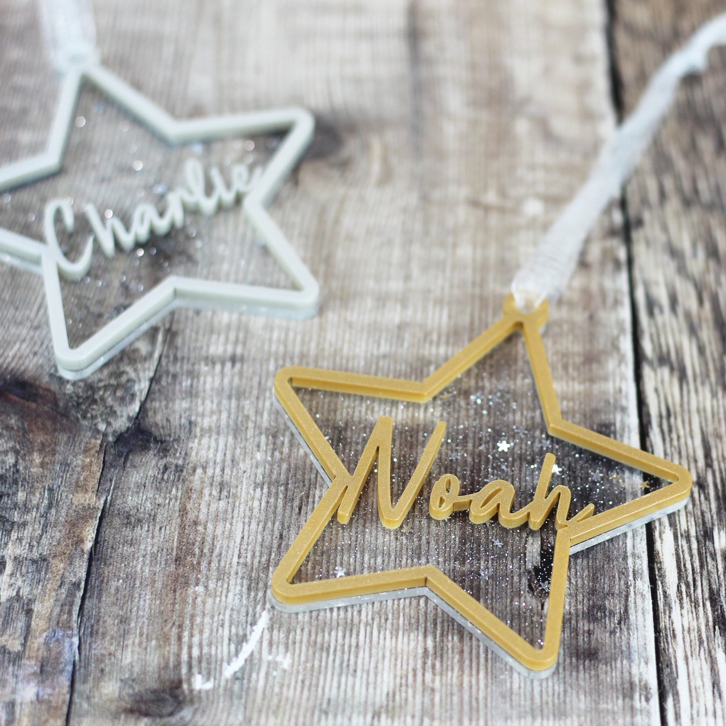 Personalised Glitter Star Christmas Decoration