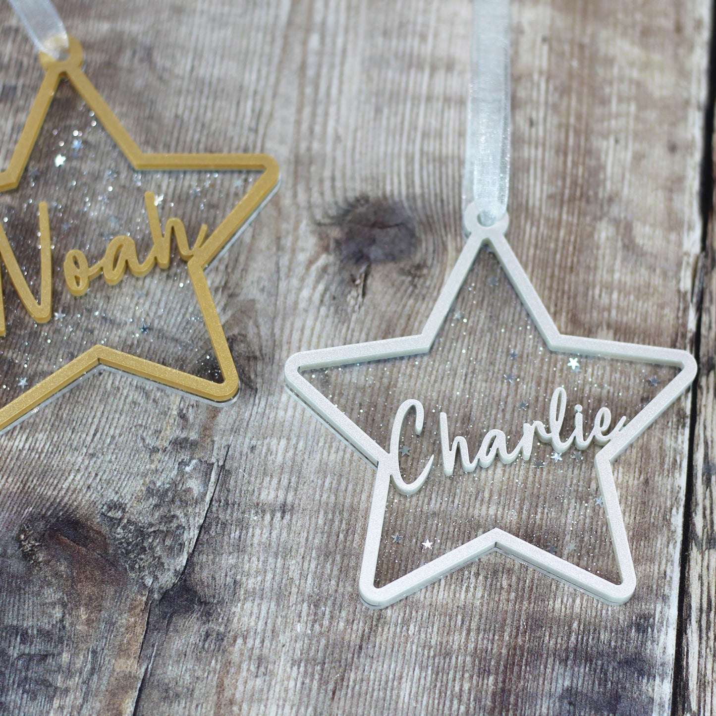 Personalised Glitter Star Christmas Decoration