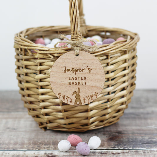 Cute Easter Basket Wooden Tag
