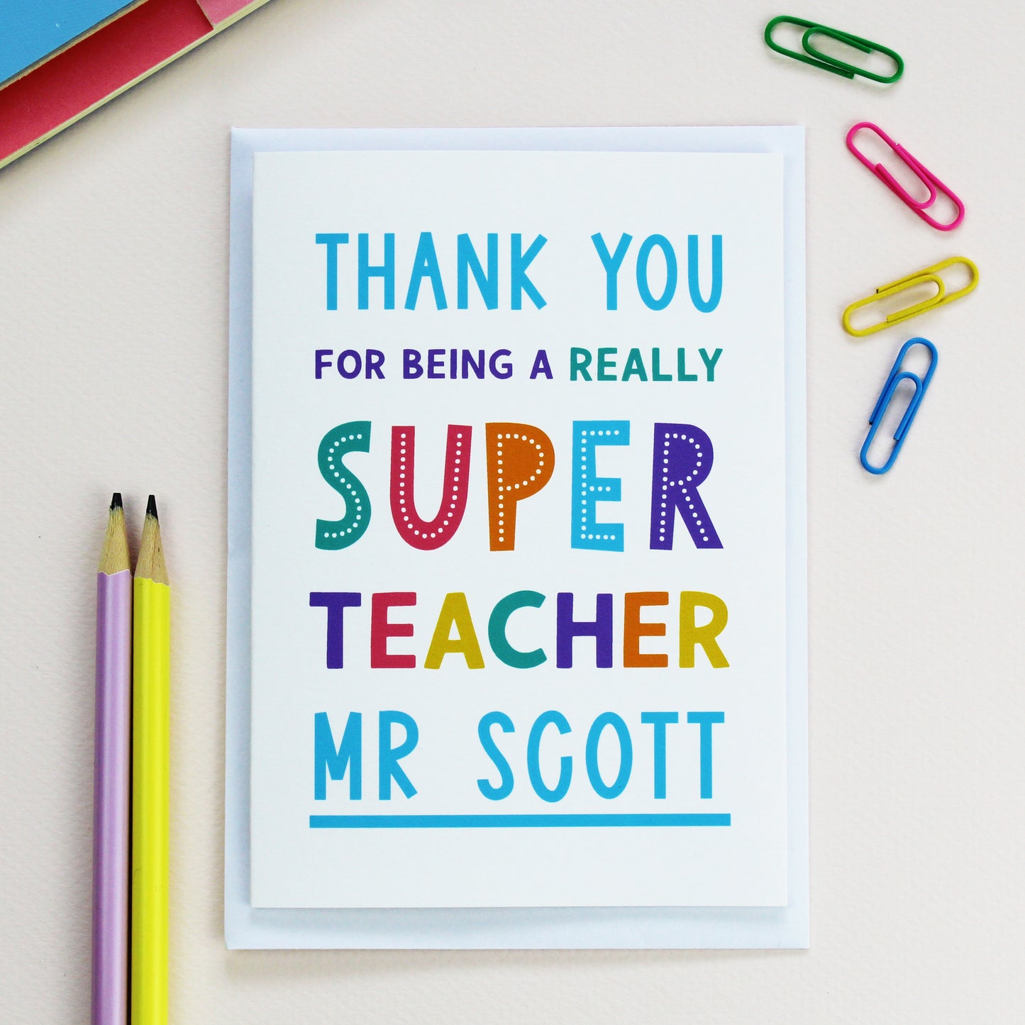Personalised Thank You Teacher Card