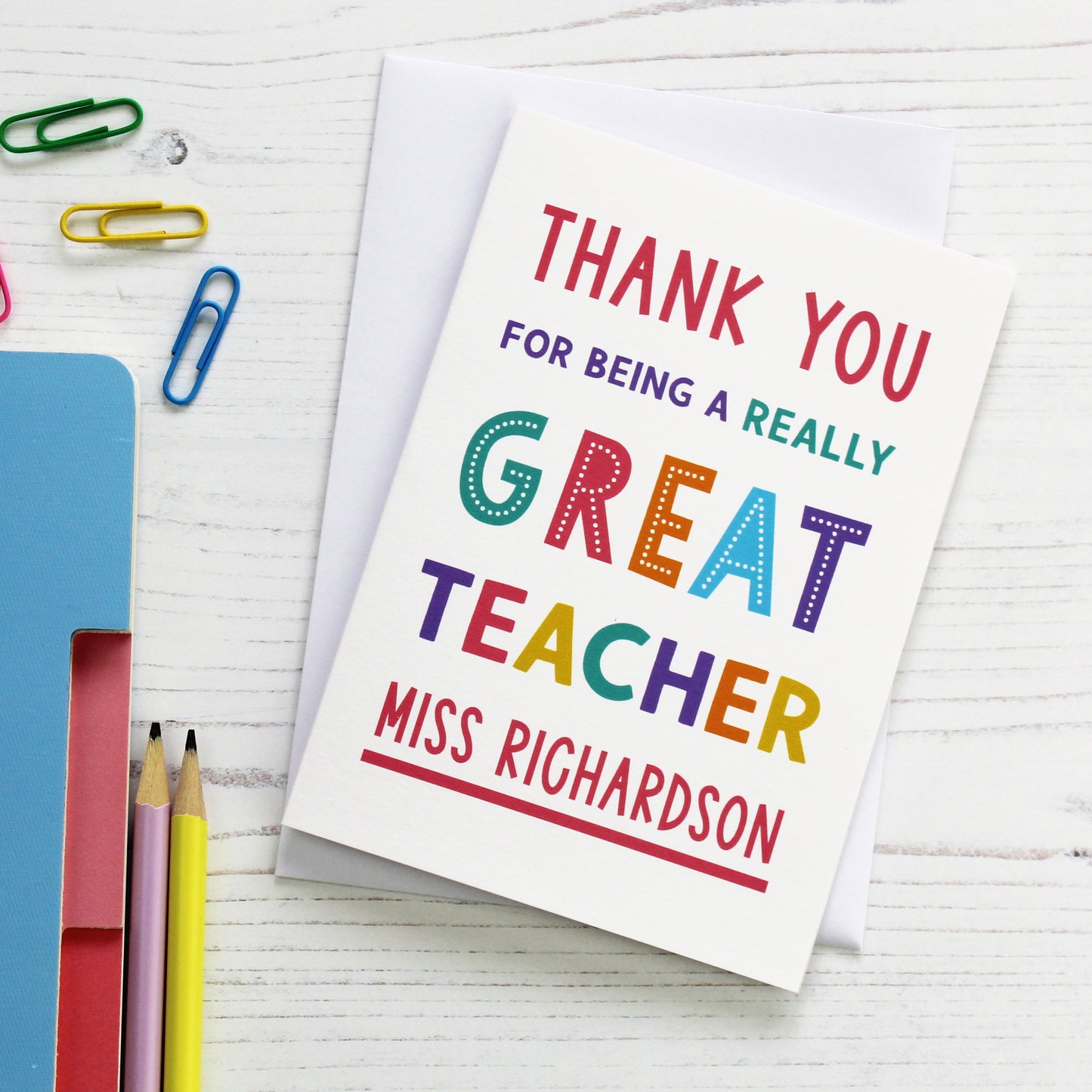 Personalised Thank You Teacher Card
