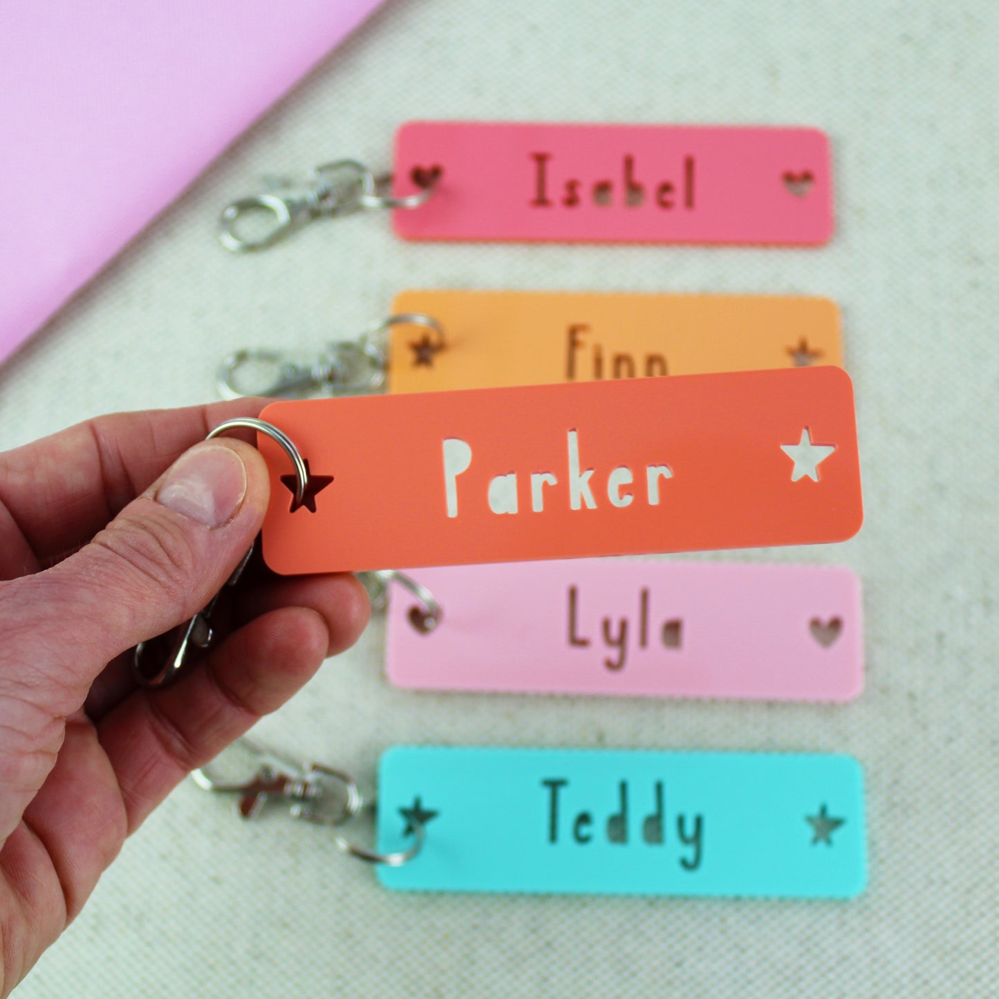 Rectangle Acrylic Personalised Keyring