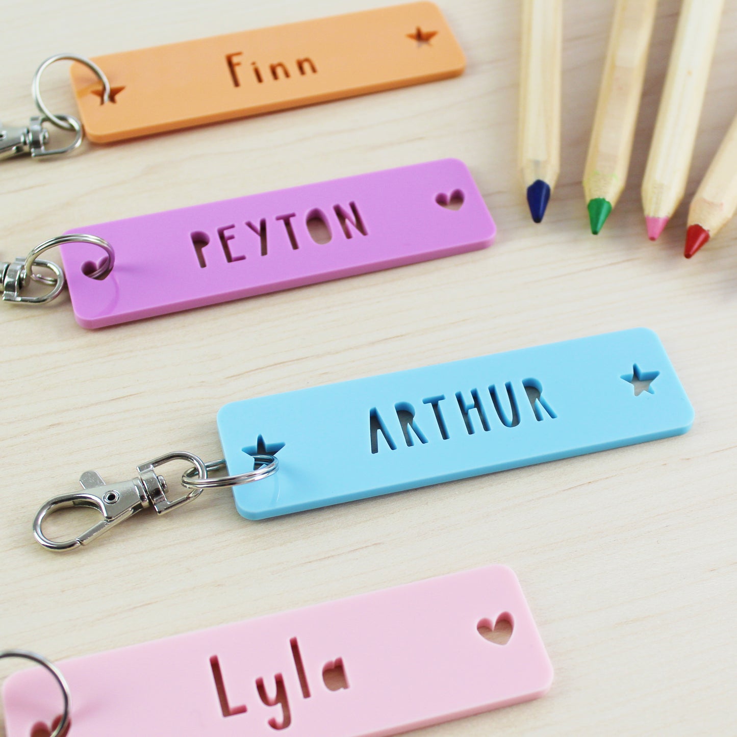 Rectangle Acrylic Personalised Keyring