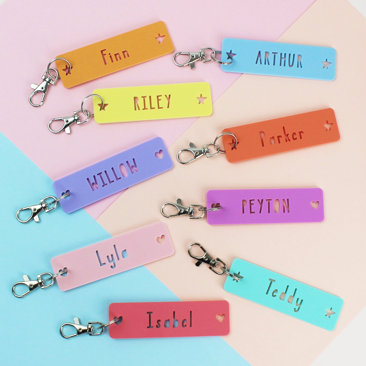 Rectangle Acrylic Personalised Keyring