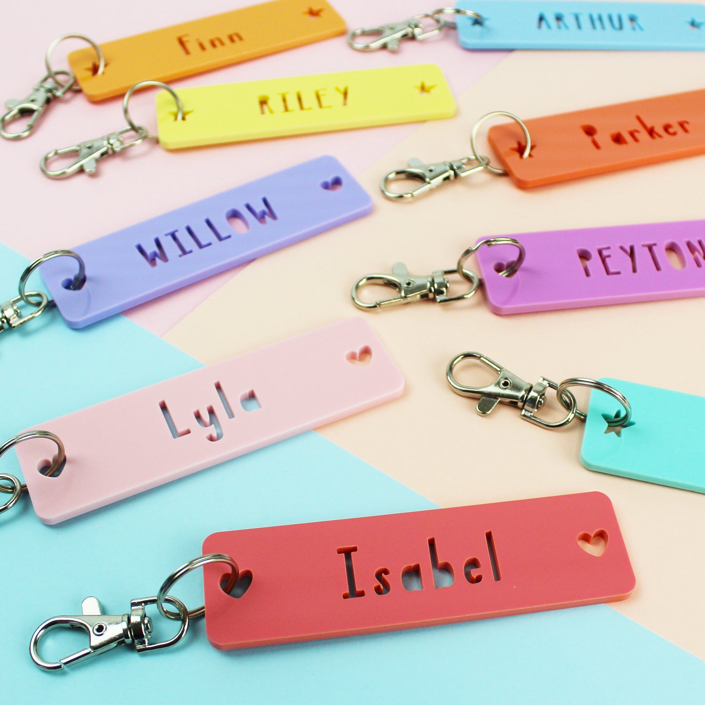 Rectangle Acrylic Personalised Keyring