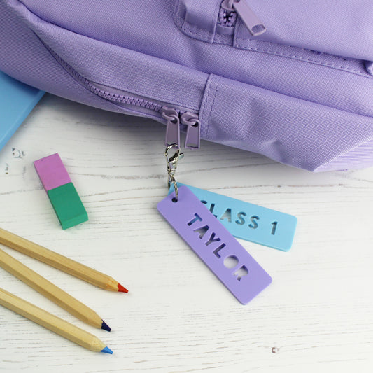 Acrylic Personalised School Bag Tag