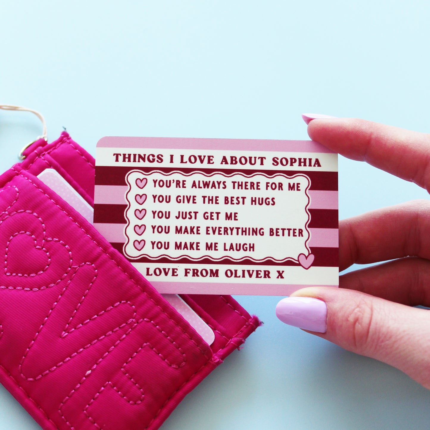 Things I Love About You Wallet Card