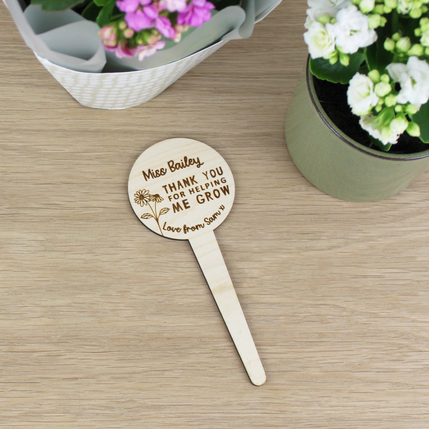Thank You For Helping Me Grow Teacher Plant Marker