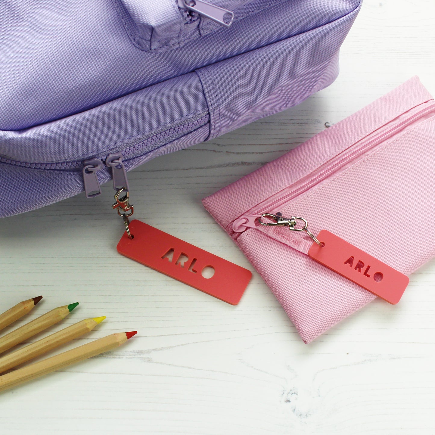 Set of Two Personalised Name Keyrings