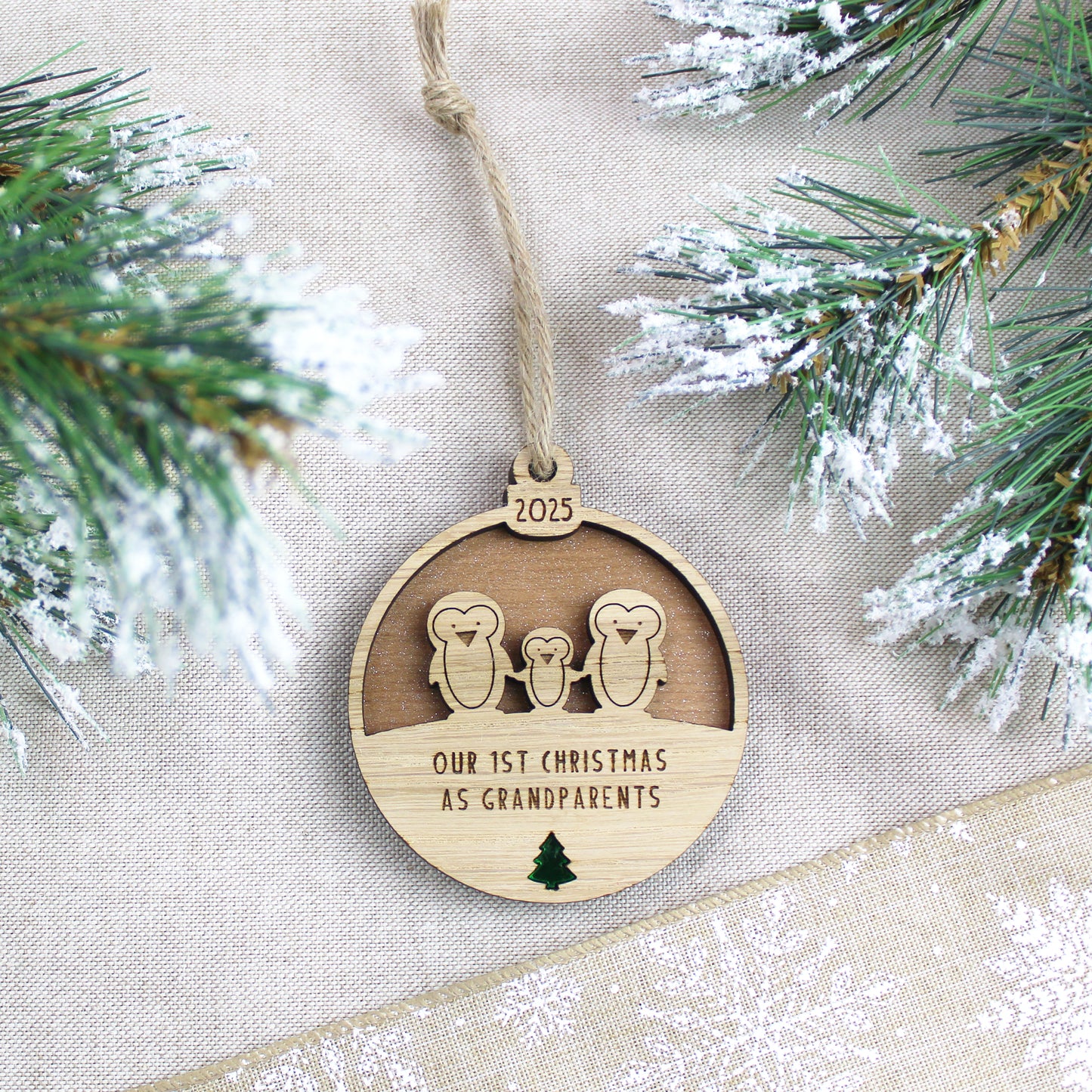 First Christmas As Grandparents Wooden Decoration