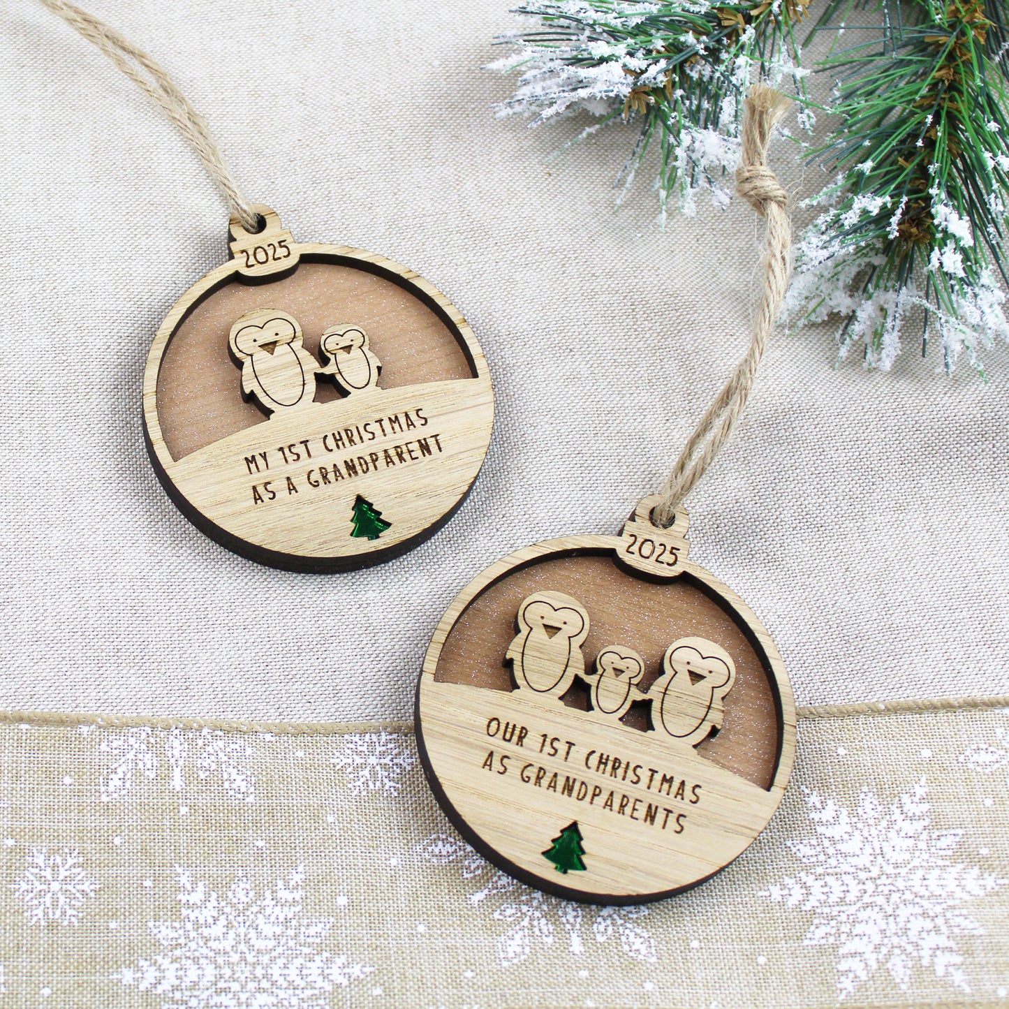 First Christmas As Grandparents Wooden Decoration