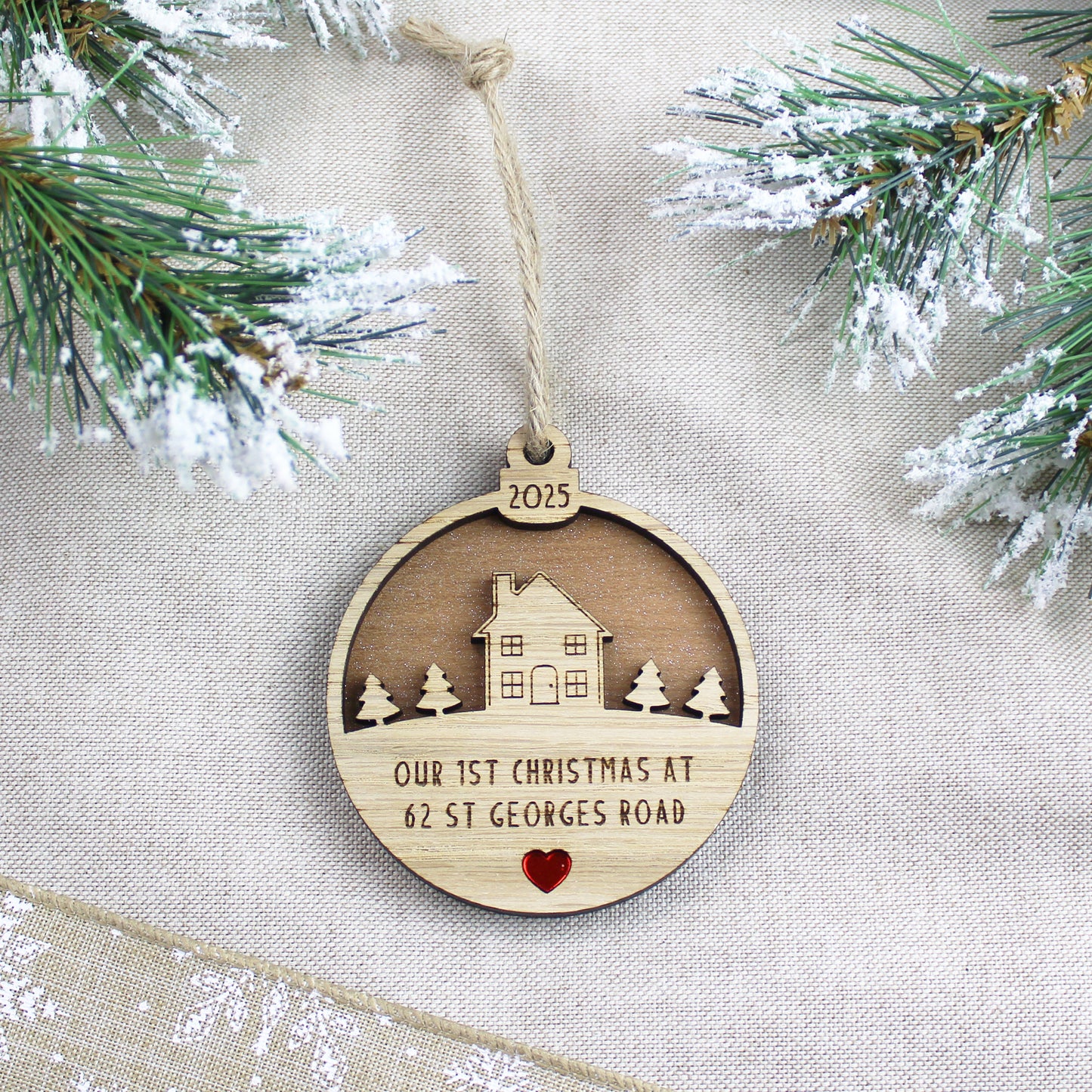 First Christmas In Our New Home Wooden Decoration