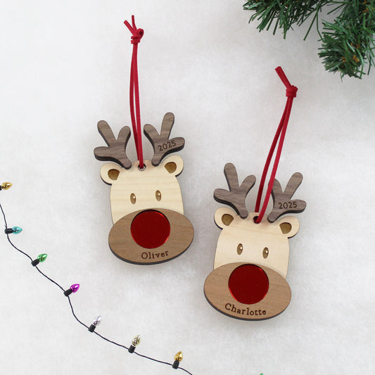 Personalised Christmas Reindeer Decoration