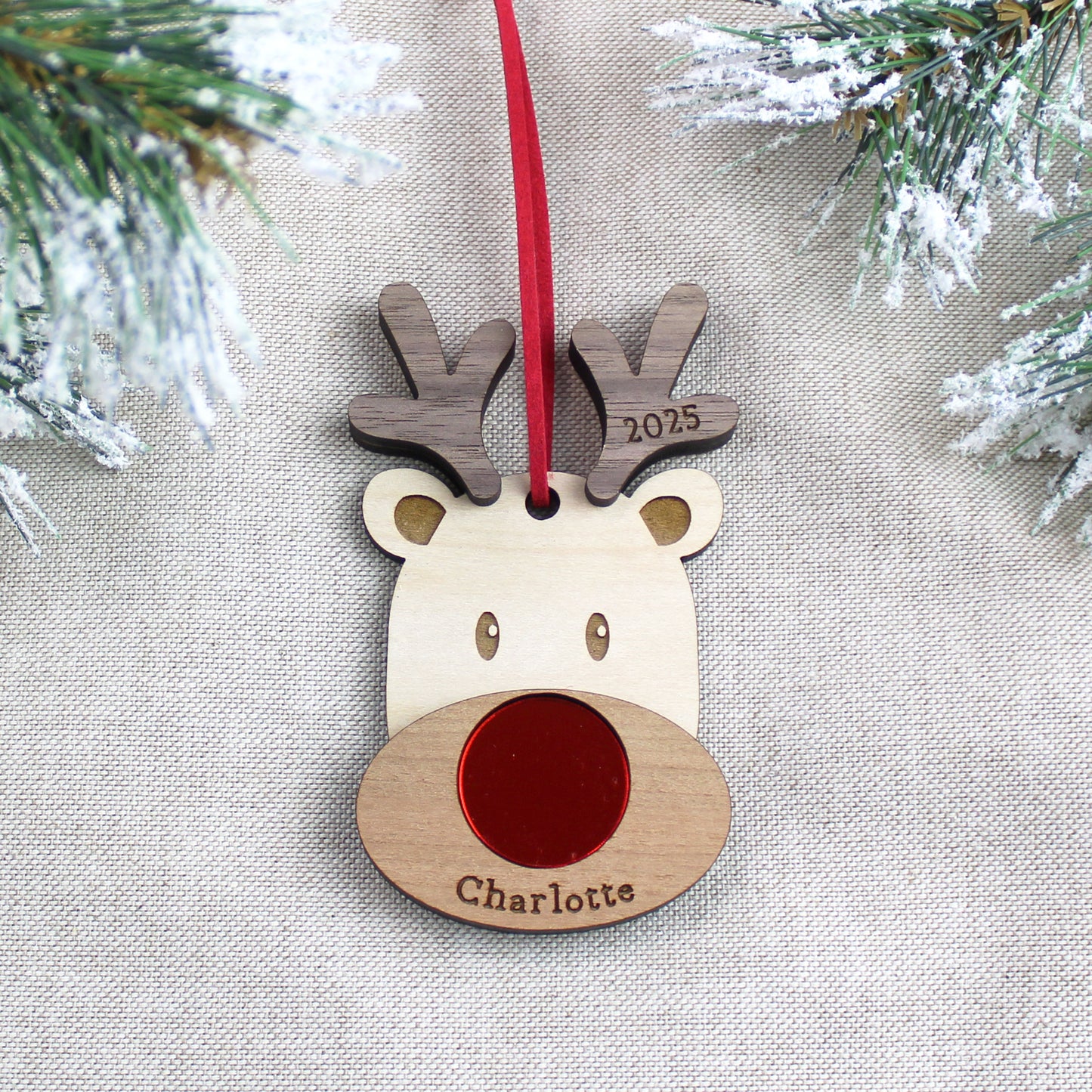 Personalised Christmas Reindeer Decoration