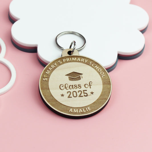 Class of 2025 School Graduation Wooden Keyring