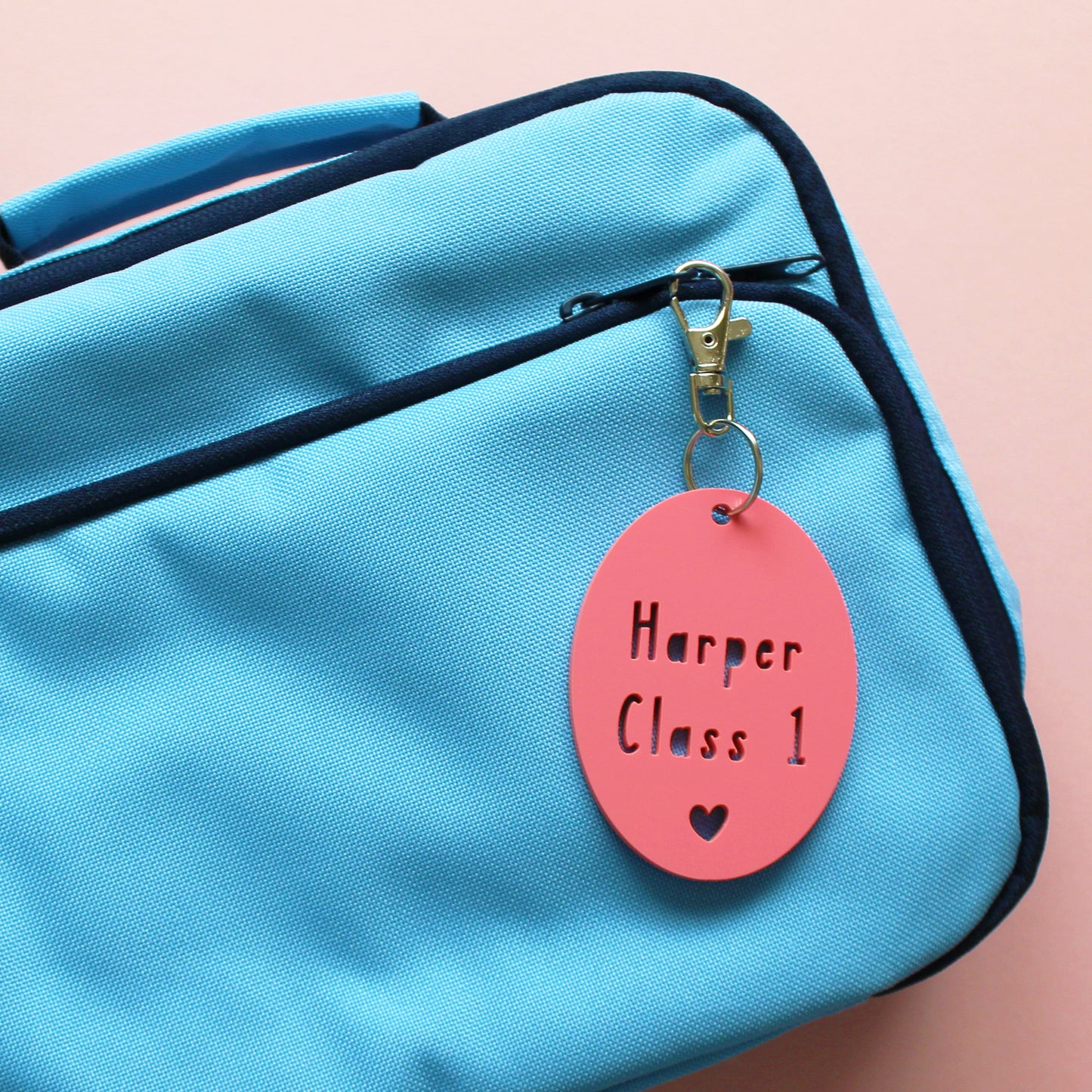 Personalised School Name Tag Keyring