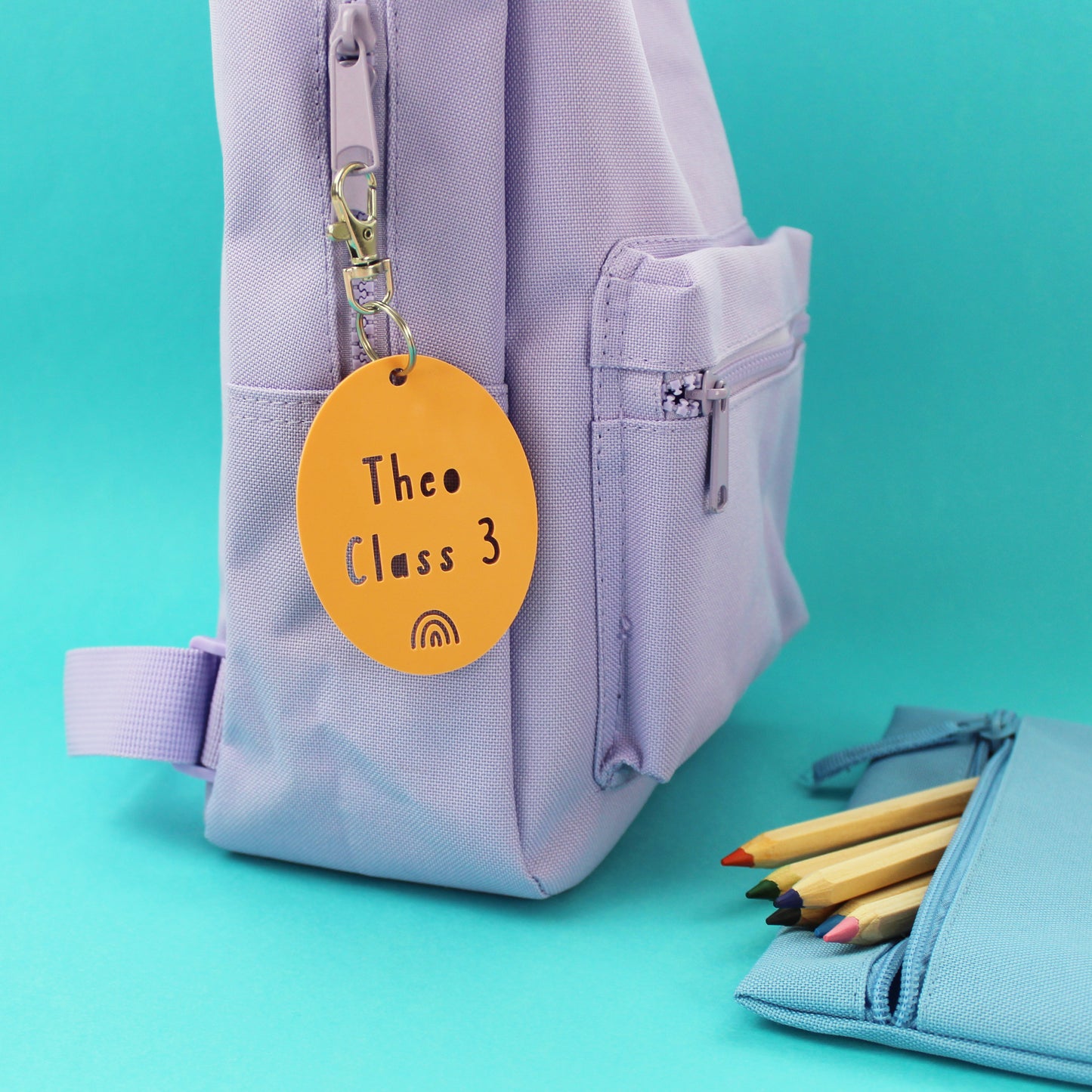 Personalised School Name Tag Keyring