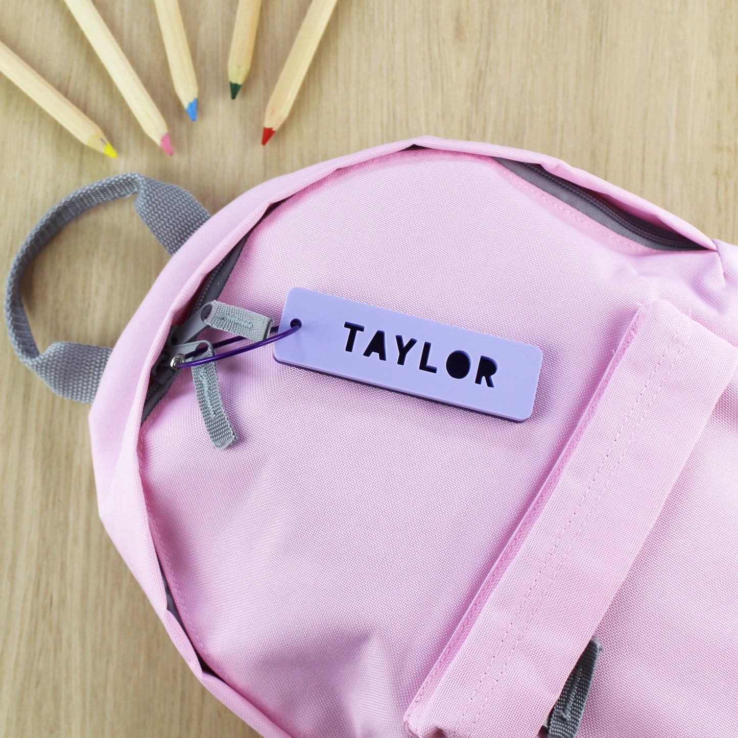 Two Tone Rectangle Personalised Name Bag Tag
