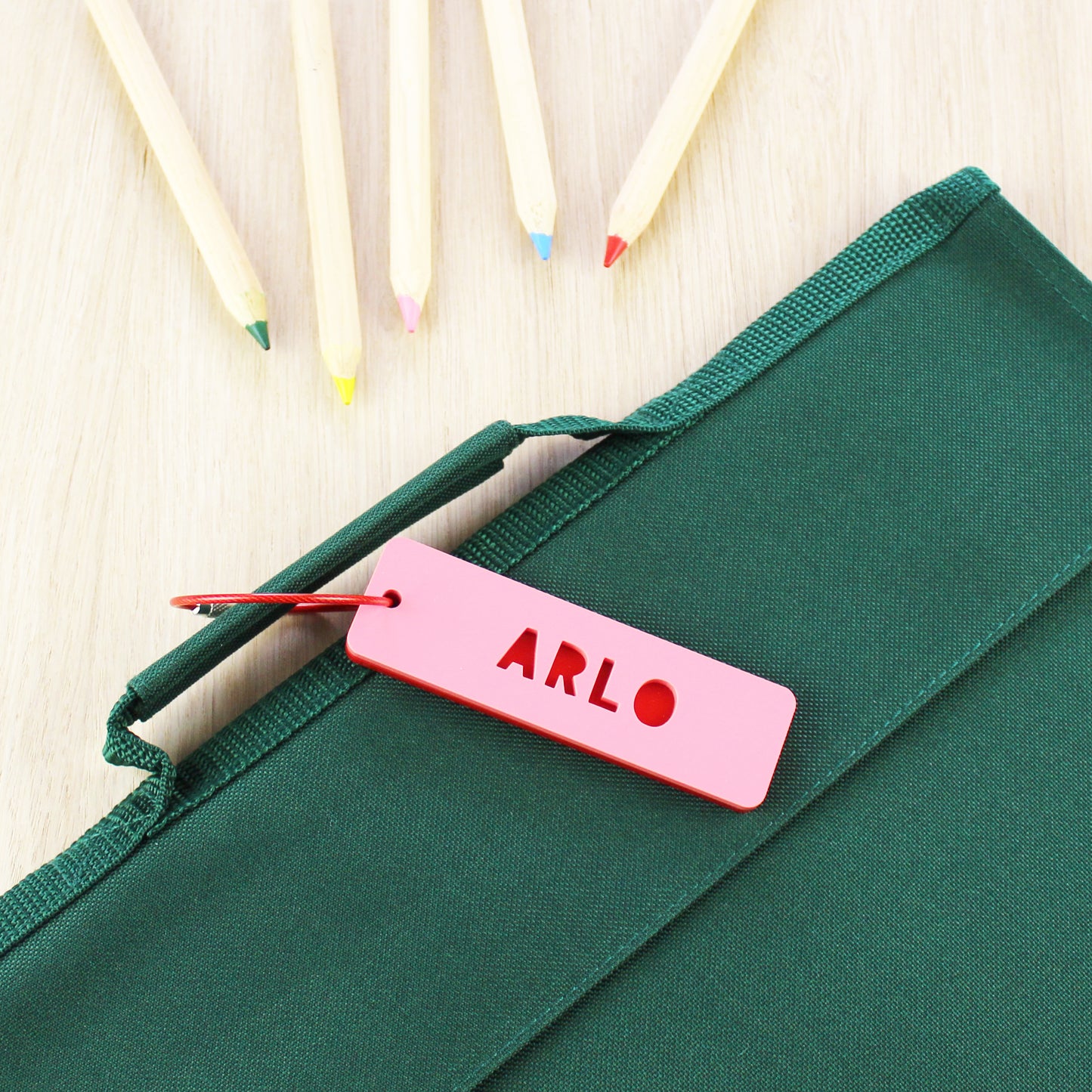 Two Tone Rectangle Personalised Name Bag Tag
