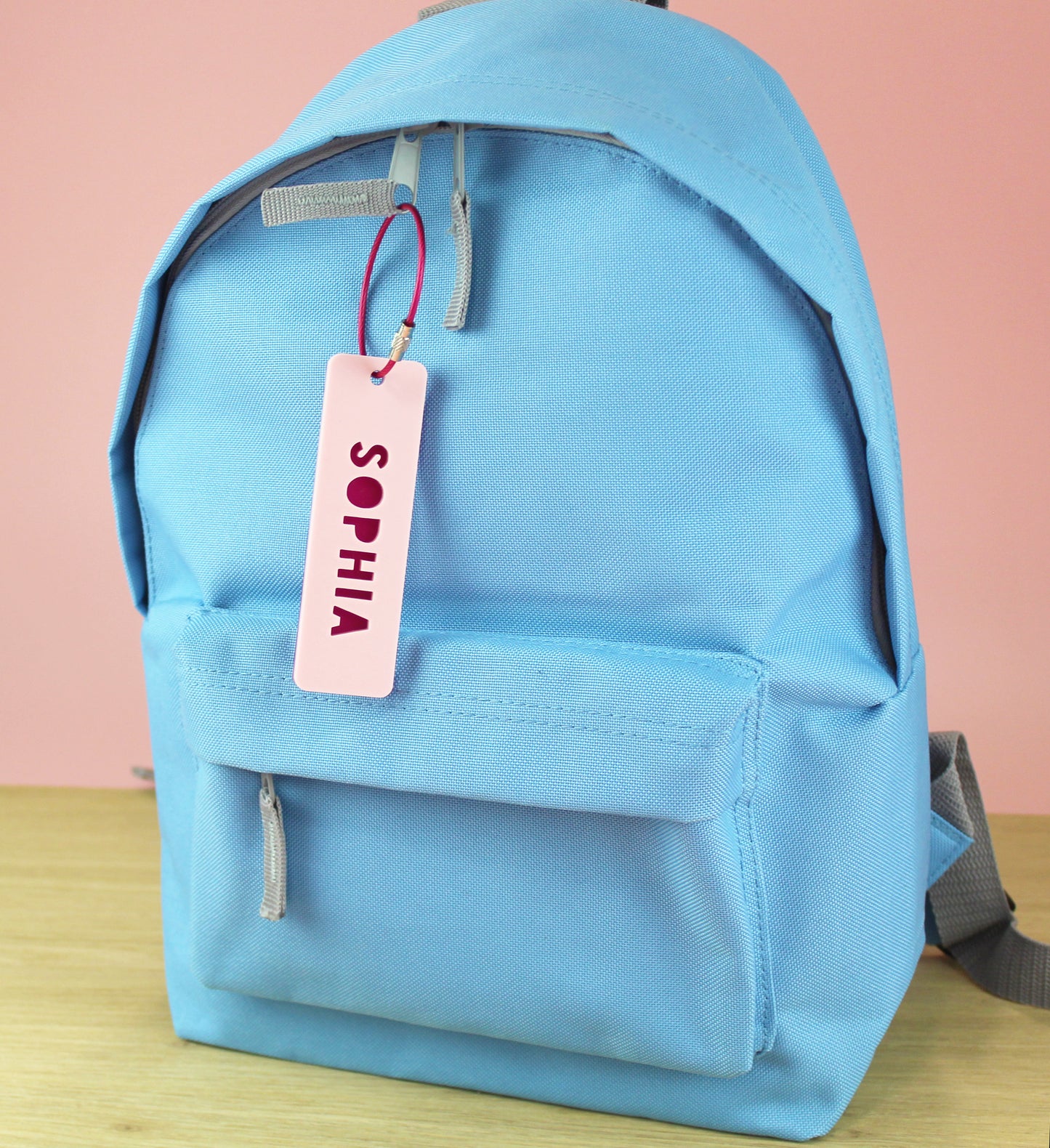 Two Tone Rectangle Personalised Name Bag Tag