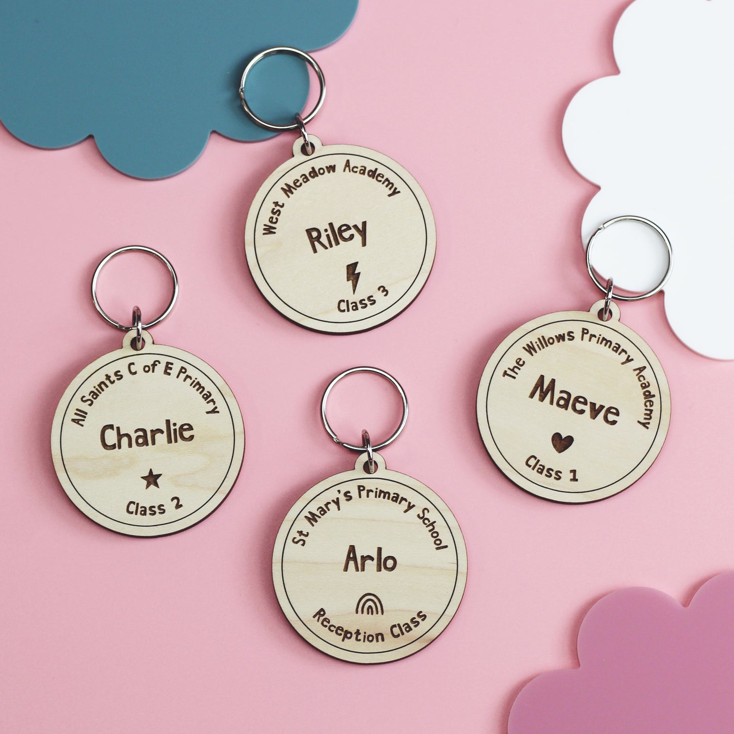 Wooden School Bag Tag