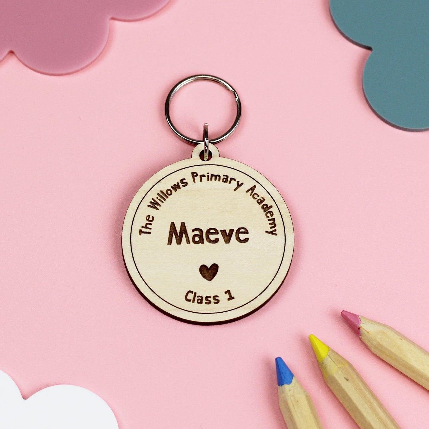 Wooden School Bag Tag