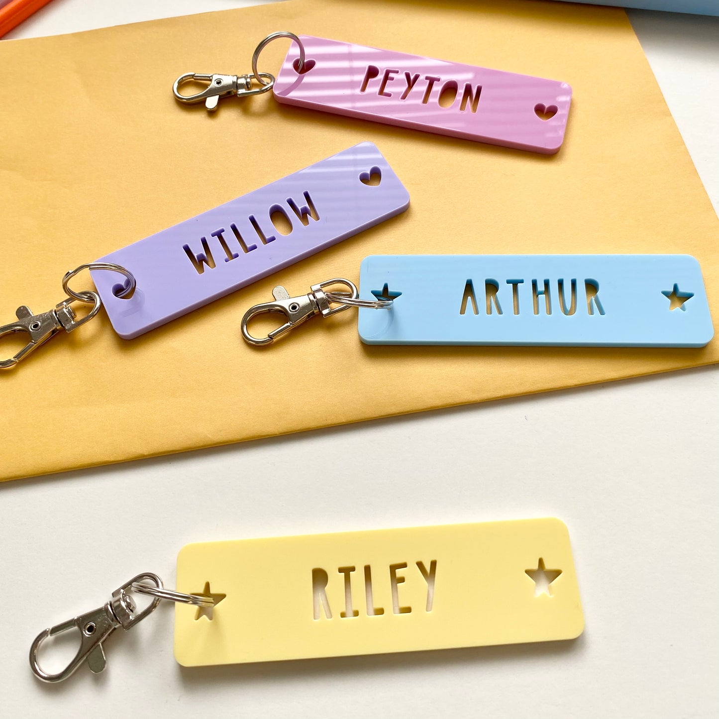 Rectangle Acrylic Personalised Keyring