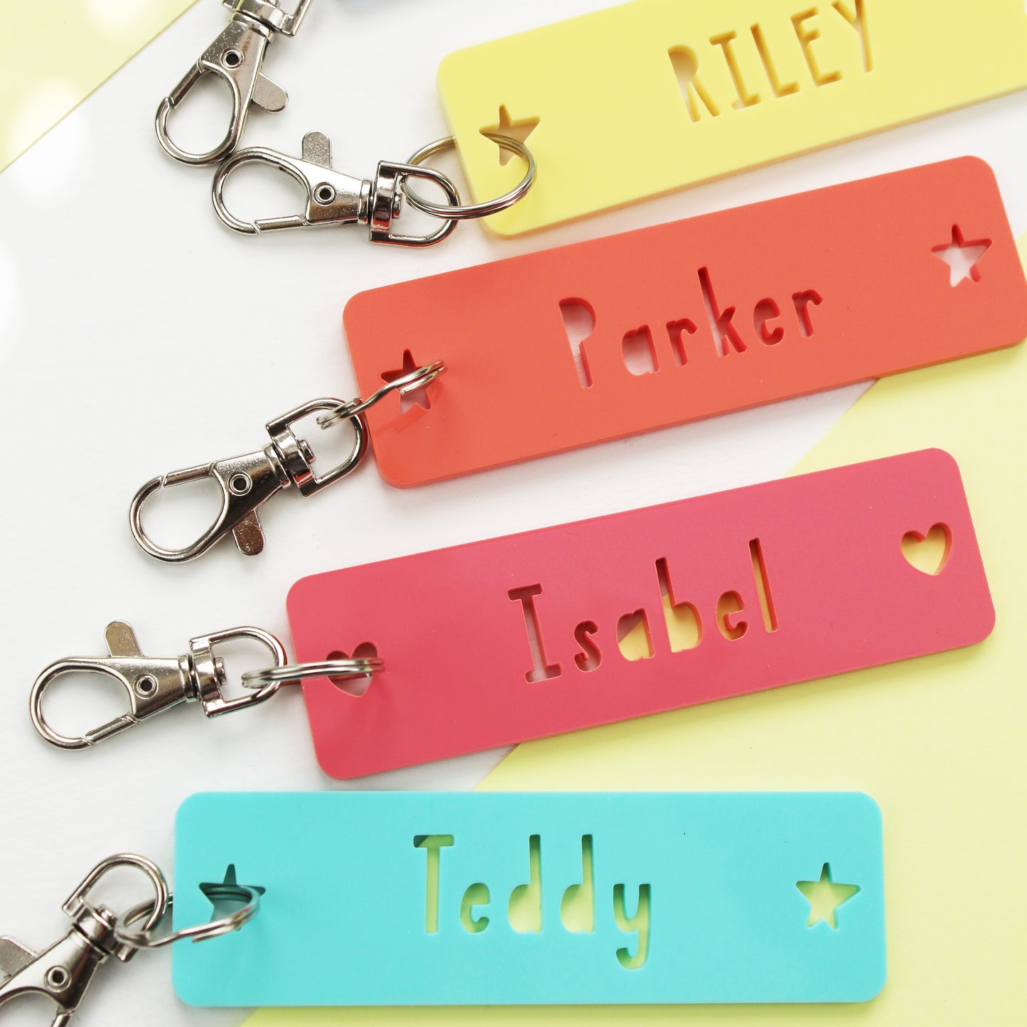 Rectangle Acrylic Personalised Keyring