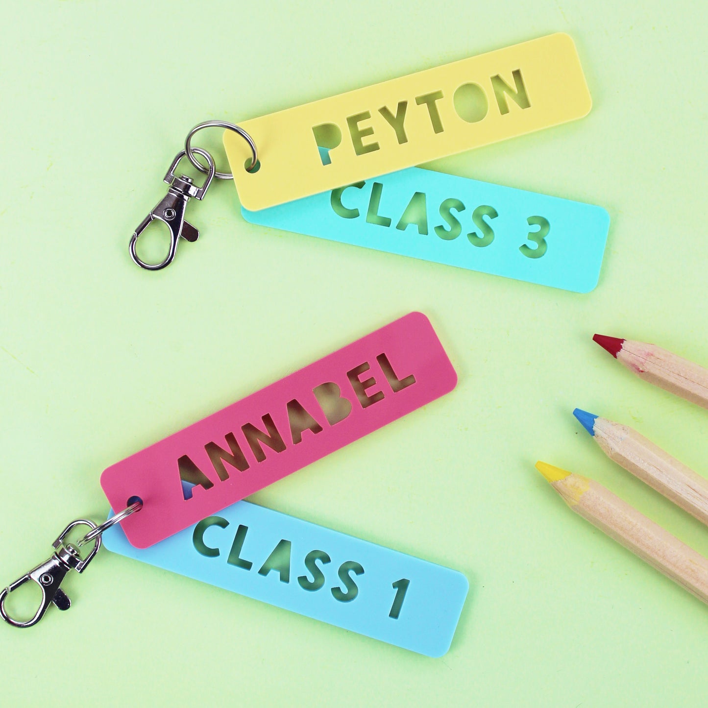 Acrylic Personalised School Bag Tag