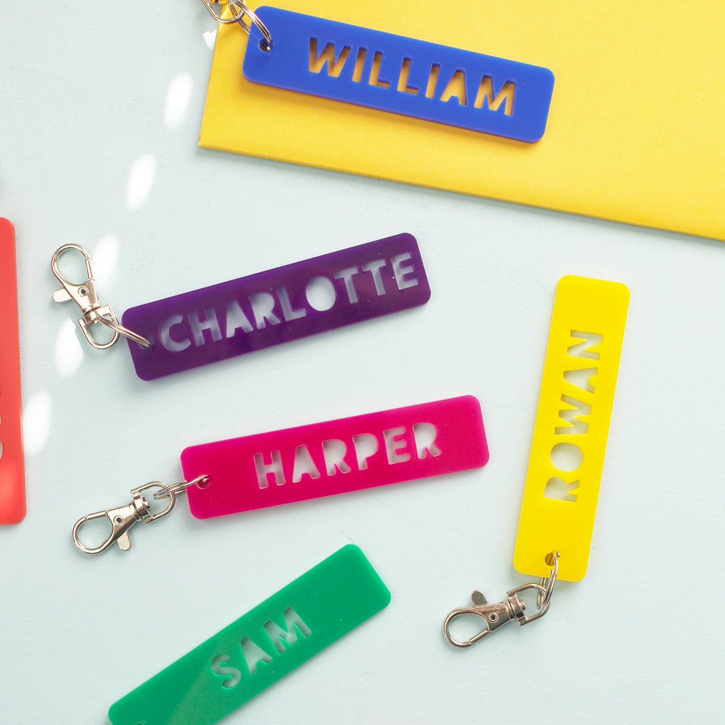 Bright Acrylic Personalised Name Keyring