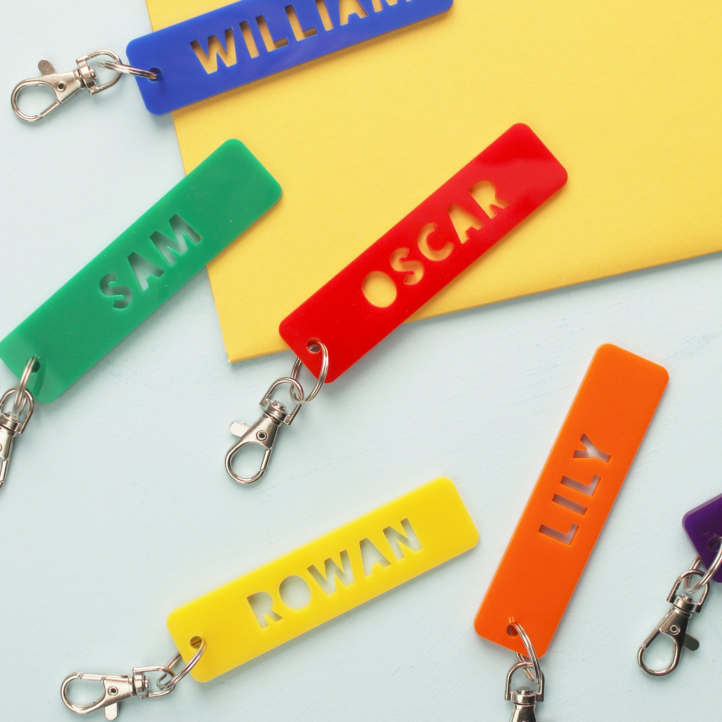 Bright Acrylic Personalised Name Keyring