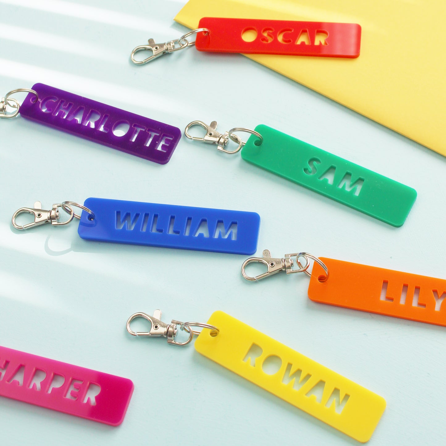Bright Acrylic Personalised Name Keyring