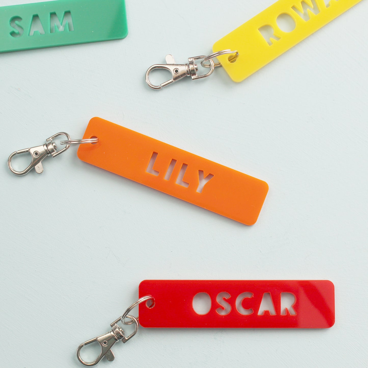 Bright Acrylic Personalised Name Keyring