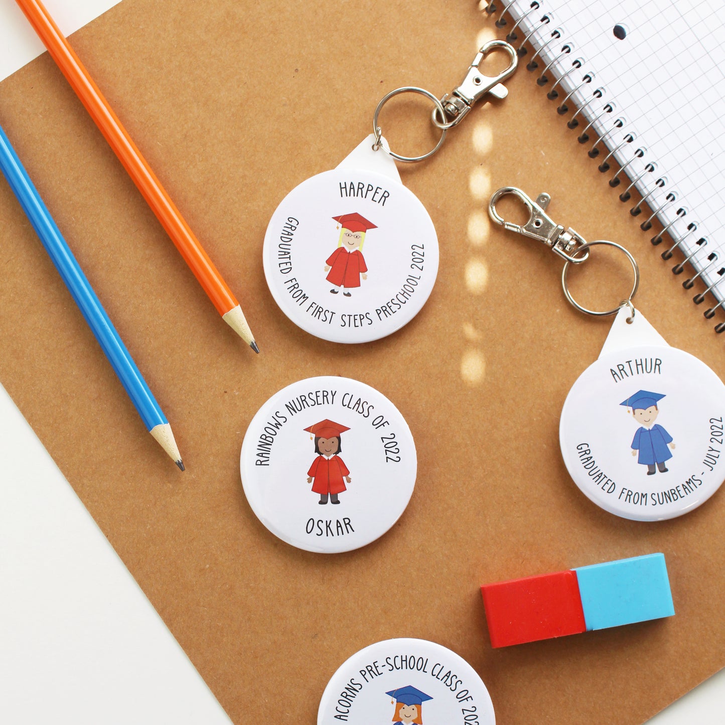Preschool Graduation Badge or Keyring