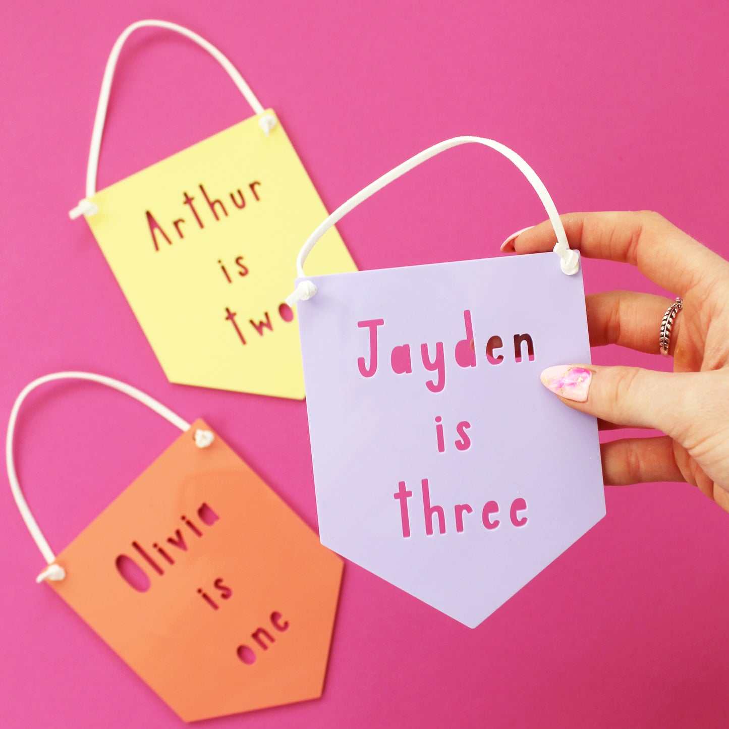 Personalised Birthday Mini Acrylic Flag