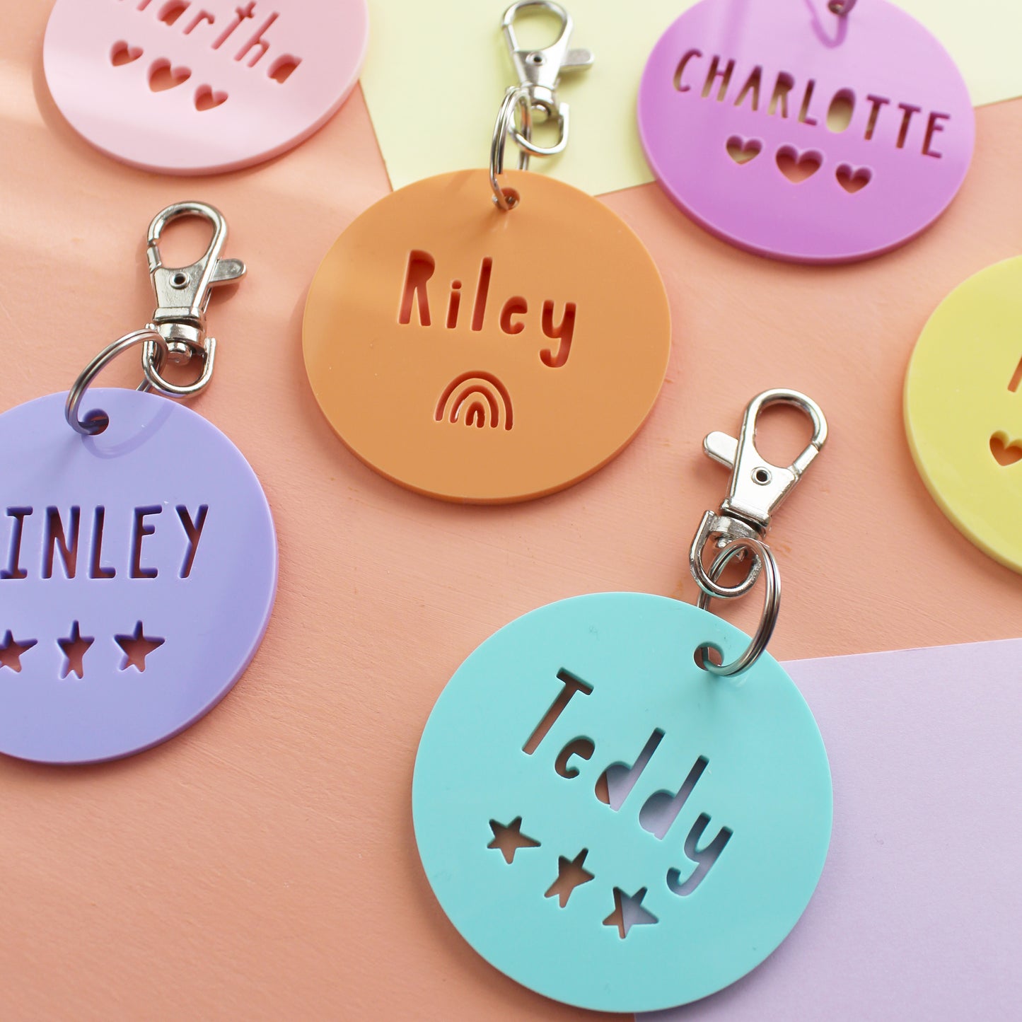 Round Acrylic Personalised Name Keyring