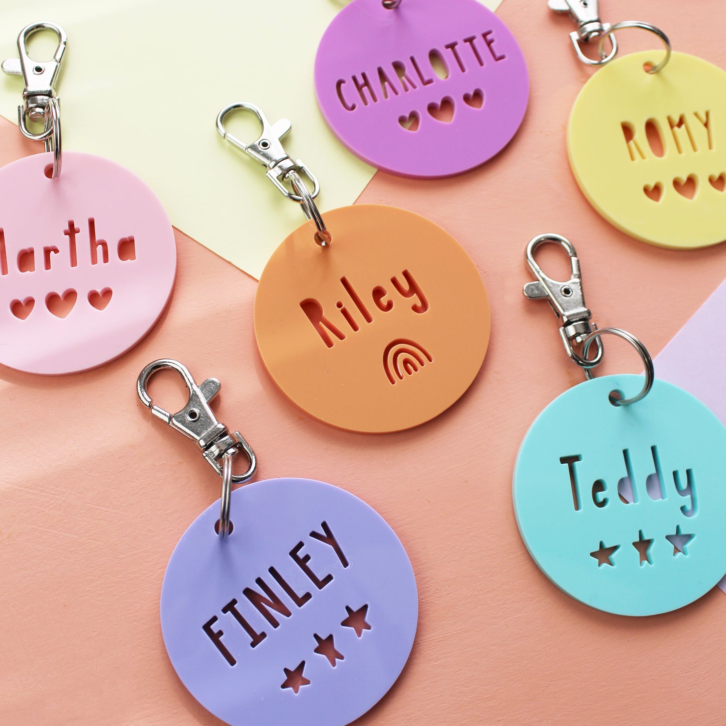 Round Acrylic Personalised Name Keyring