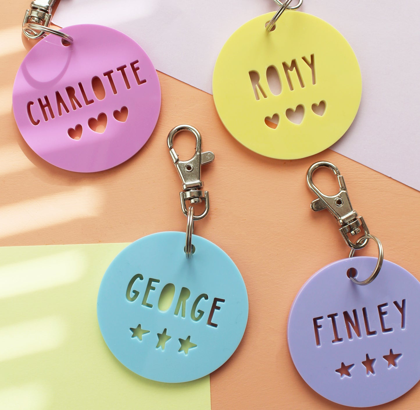 Round Acrylic Personalised Name Keyring